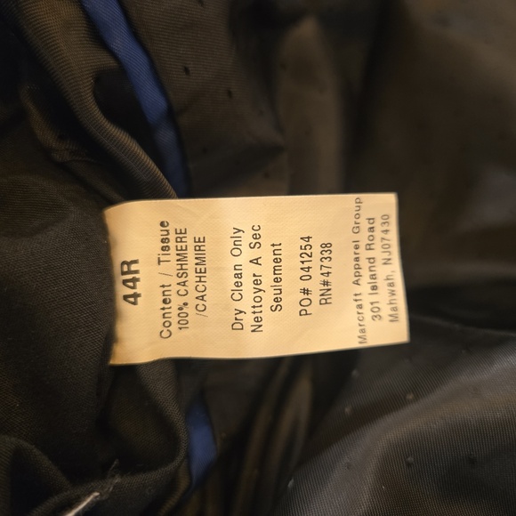 Tommy Hilfiger 100% Cashmere Single Breasted Sports Coat Blazer Black 44R - Picture 8 of 11